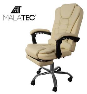 Malatec 23287 krémszínű forgószék kihúzható lábtartóval és dönthető háttámlával