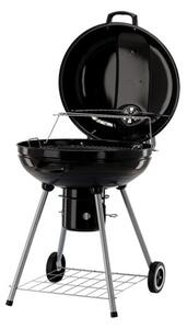 GardenLine Faszenes grillsütő fedővel, hőmérővel, kerekekkel 66x57x85 cm