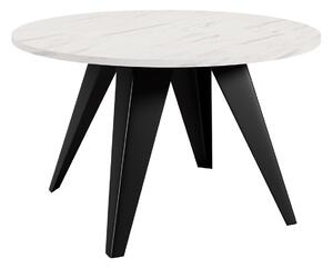 Dohányzóasztal Oswego 116, Fém, 50cm, Fekete, Fehér márvány