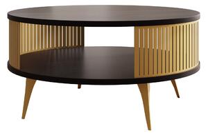Dohányzóasztal Vitum I, Fém, Laminált forgácslap, 44cm, Fekete, Aranysárga