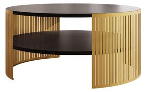 Dohányzóasztal Civer I, Fém, Laminált forgácslap, 40cm, Fekete, Aranysárga