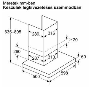 Bosch Serie 2, Falra szerelhető páraelszívó, 60 cm, Fekete, DWB63BC60