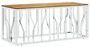 VidaXL Modern Dohányzóasztal - Akácfa és Rozsdamentes Acél - 110x45x45 cm