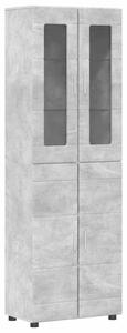 VidaXL Magasfiú FLORIN 60 x 35 x 182 cm Beton Szürke Szerelt Fa