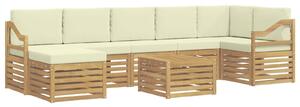 VidaXL Kültéri kanapé szett 8 pcs Fehér és Krém színű 59 x 59 x 37 cm