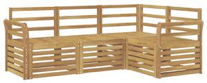 VidaXL Ülőgarnitúrák 4 pcs Fehér 190 x 130,5 x 73 cm Tömör Akácfa
