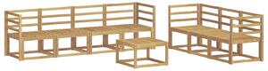 VidaXL Kültéri kanapé szett 8 pcs Fehér 59 x 59 x 37 cm Tömör Akácfa