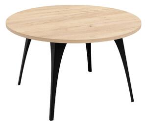 Dohányzóasztal Oswego 126, Fém, 45cm, Kézműves aranytölgy, Fekete