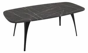 Dohányzóasztal Oswego 125, Fém, 45x60cm, Fekete márvány, Fekete