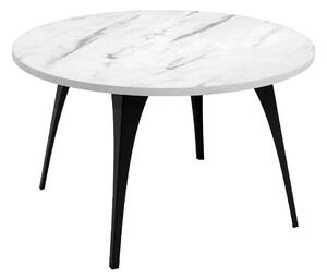 Dohányzóasztal Oswego 126, Fém, 45cm, Fehér márvány, Fekete