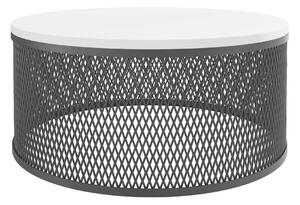 Dohányzóasztal Oswego 127, Fém, 28cm, Fekete, Fehér