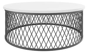 Dohányzóasztal Oswego 128, Fém, 30cm, Fekete, Fehér