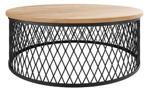 Dohányzóasztal Oswego 128, Fém, 30cm, Kézműves aranytölgy, Fekete