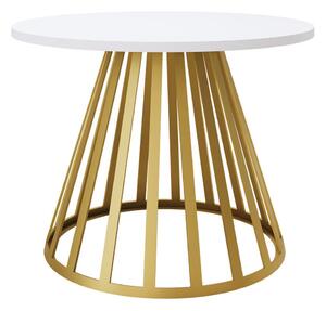 Dohányzóasztal Oswego 130, Fém, 45cm, Fehér, Aranysárga