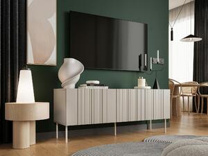 TV-állvány Evavese 102, Közepes sűrűségű farostlemez, Laminált forgácslap, 60x151x40cm, Bézs