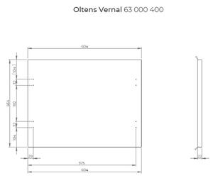 Oltens Vernal szekrény feletti pult 60.4x46.4 cm grafit 63000400