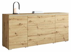 Komód Mirfivo 102, Laminált forgácslap, 66x150x40cm, Artisan tölgy