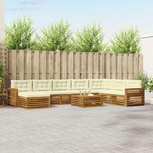 VidaXL Kültéri kanapé szett párnával 9 pcs Természetes és krémszínű