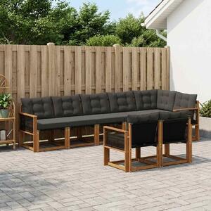 VidaXL Kültéri kanapé szett párnával 8 pcs Természetes és Fekete
