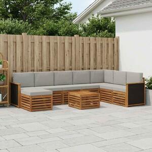 VidaXL Kültéri kanapé szett 7 pcs Természetes és Világosszürke
