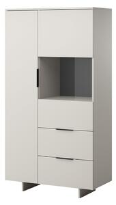 Könyvespolc Flotei 108, Zárt, Fiókokkal, Ajtókkal, Laminált forgácslap, 170x90x42cm, Bézs