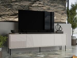 TV-állvány Charlotte 209, Közepes sűrűségű farostlemez, Laminált forgácslap, 61x200x38cm, Kasmír