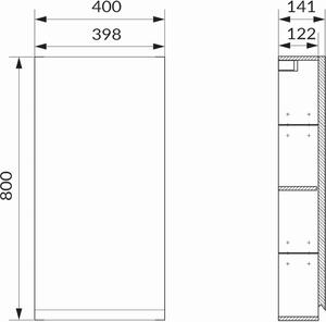Cersanit Moduo szekrény 40x14.1x80 cm oldalt függő antracit S590-073-DSM