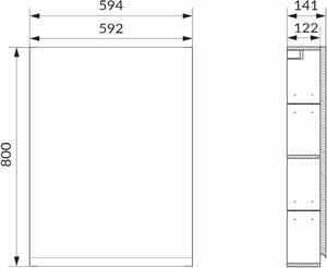 Cersanit Moduo szekrény 59.4x14.1x80 cm oldalt függő antracit S590-074-DSM