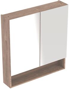 Geberit Selnova Square szekrény 58.8x17x85 cm tükörrel dió 501.266.00.1