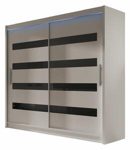 Gardróbszekrény Closico Pallor XI, Laminált forgácslap, 215x180x58cm, Kasmír, Fekete