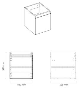 Oltens Vernal szekrény 40x45.6x47 cm Függesztett, mosdó alatti grafit 60018400