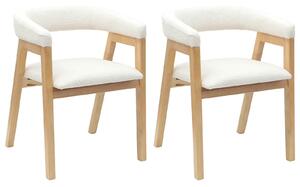 VidaXL Étkező Székek 2 pcs Természetes 54 x 57 x 73 cm Tömör Gumi Fa