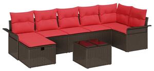 VidaXL Kerti Kanapé Szett párnával tárolóval 8 pcs Poli rattan