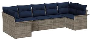 VidaXL Kerti Kanapé Szett tárolóval 7 pcs Szürke Poli rattan