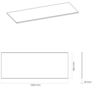 Oltens Vernal szekrény feletti pult 120.6x46.4 cm grafit 63007400