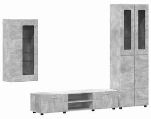 VidaXL TV szekrény garnitúra fiókkal FLORIN 3 pcs Beton Szürke Faanyag