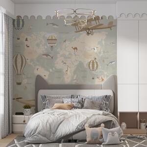 Fotótapéta Térkép képekkel, Gyerek fotótapéta, u36066d1 : Uwalls.hu