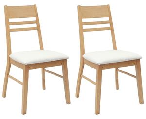 VidaXL Étkező Székek 2 pcs Természetes 43 x 54 x 89 cm Tömör Gumi Fa