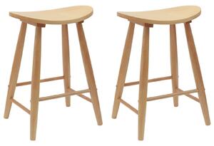 VidaXL Étkező Székek 2 pcs Természetes 46 x 37 x 63 cm Tömör Gumi Fa