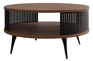Dohányzóasztal Vitum, Fém, Laminált forgácslap, 44cm, Fekete, Dió