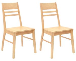 VidaXL Étkező Székek 2 pcs Természetes 43 x 54 x 89 cm Tömör Gumi Fa