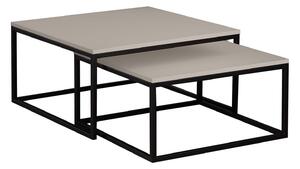 Dohányzóasztal szett Oswego 101, Fém, 39x76cm, Fekete, Kasmír