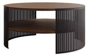 Dohányzóasztal Civer, Fém, Laminált forgácslap, 40cm, Dió, Fekete