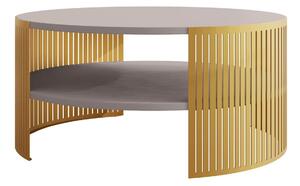 Dohányzóasztal Civer I, Fém, Laminált forgácslap, 40cm, Aranysárga, Kasmír