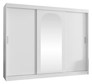 Gardróbszekrény Hartford 497, Laminált forgácslap, 200x250x62cm, Fehér