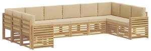 VidaXL Kültéri kanapé szett 10 pcs Fehér és Bézs 363 x 191,5 x 73 cm