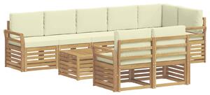 VidaXL Kültéri kanapé szett 9 pcs Fehér és Krém színű 59 x 59 x 37 cm