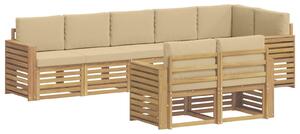 VidaXL Kültéri kanapé szett 8 pcs Fehér és Bézs 310 x 132,5 x 73 cm