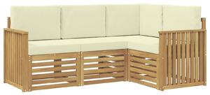 VidaXL Ülőgarnitúrák 4 pcs Fehér és Krém színű 187,5 x 128,5 x 73 cm