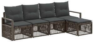 VidaXL Kerti Kanapé Szett 4 pcs Szürke polirattan